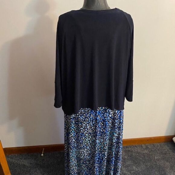 Perceptions Blue Stretch Jersey dress & cardigan, size 22W - Picture 2 of 6